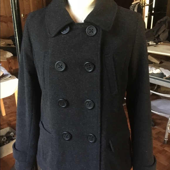 American Eagle Outfitters Charcoal Grey Pea Coat - Picture 3 of 4